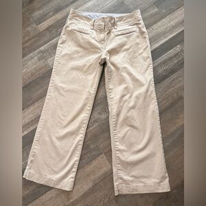 Tommy Hilfiger Beige Wide leg cropped pants with front and back pockets